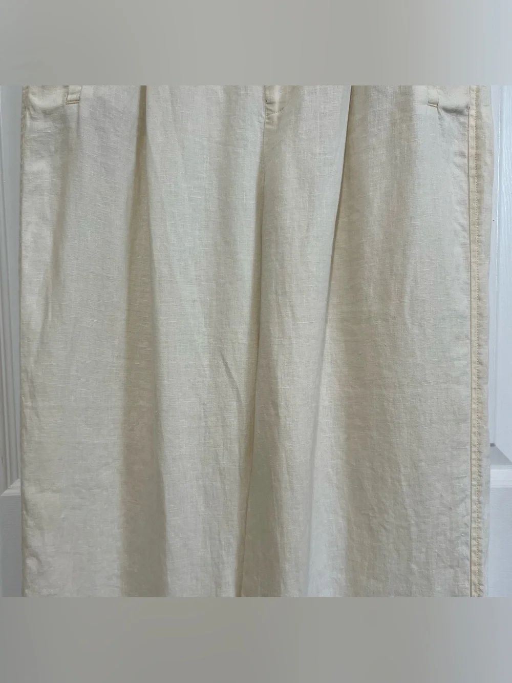 Everlane The Linen Way-High Drape Pant Wide-Leg Bone Cream Size 8